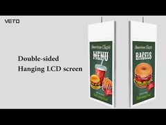 Màn hình LCD treo kỹ thuật số 43 inch màu trắng trong nhà siêu mỏng gắn trần hai mặt