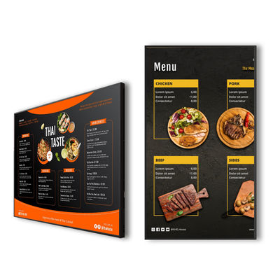 Chất lượng Bảng menu cảm ứng VETO, viền siêu mỏng, không khung, biển hiệu kỹ thuật số cho cửa hàng bán lẻ nhà máy sản xuất