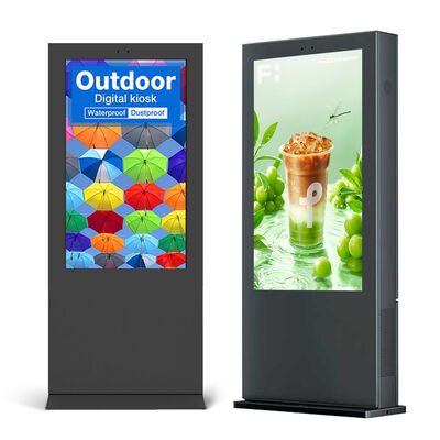 Chất lượng 55 inch IP55 chống thời tiết màn hình cảm ứng dung lượng sàn đứng Digital Kiosk cho quảng cáo ngoài trời nhà máy sản xuất