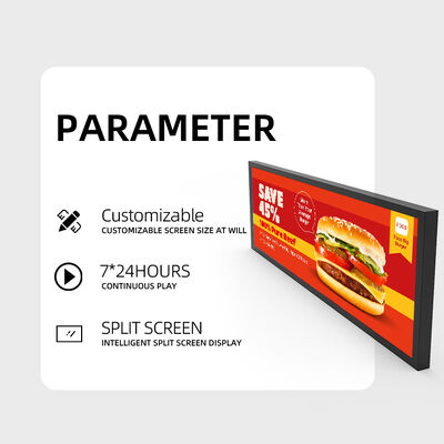 Chất lượng Nhà sản xuất màn hình LCD thanh VETO 35 inch Bảng hiệu kỹ thuật số LCD siêu mỏng cho kệ bán lẻ nhà máy